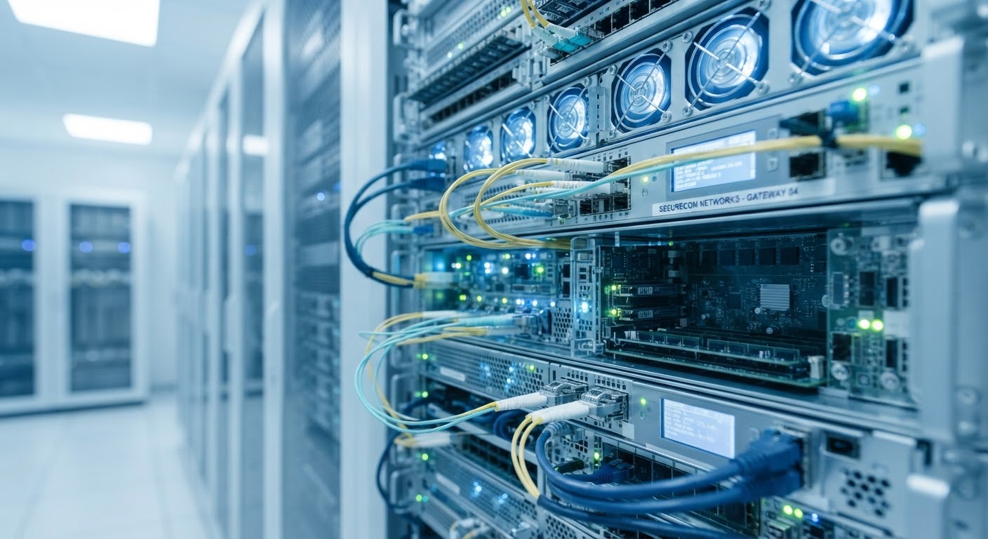 Cold blue server and network infrastructure